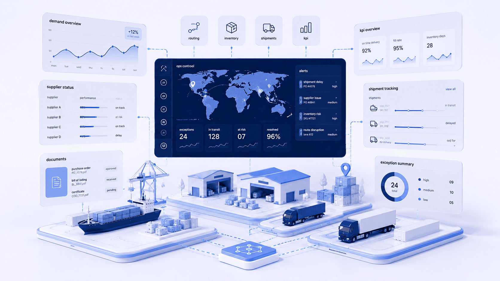 Featured image for Agentic AI in Supply Chain Operations: What to Buy, What to Skip, and What to Test showing the main business workflow and AI use case.
